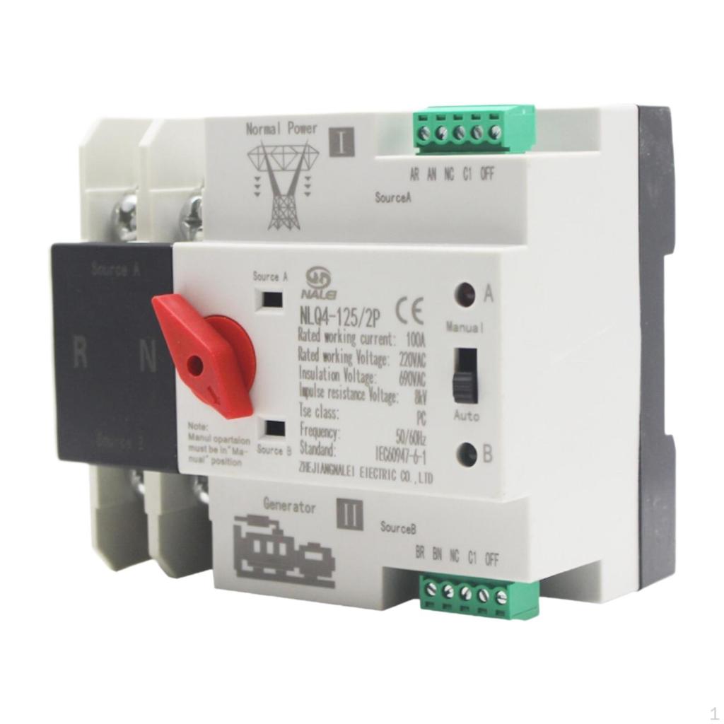 100A Doppel Power Automatische Transfer Schalter Robust Zuverlässig Leicht Installieren Schnelle Schalt