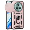 For Honor Magic5 Pro Case with Slide Camera Lid PC+TPU Kickstand Phone Cover