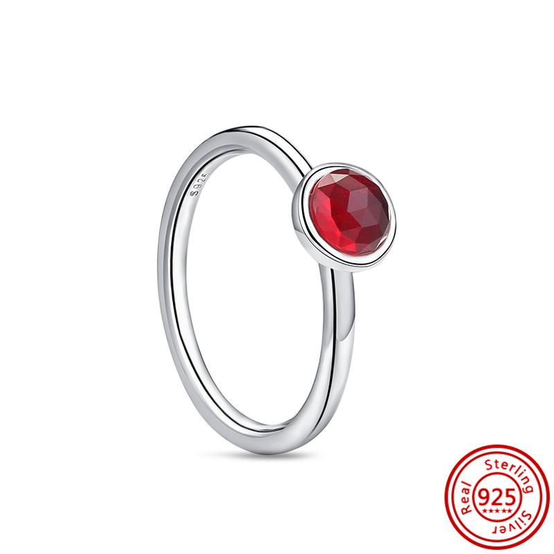 Inel de Deget Inimă Roșie Inele cu Zircon Strălucitor Zircon Spumos Pentru Femei Cupru Sterling 925 Nuntă Logodnă Petrecere Cadouri de Lux