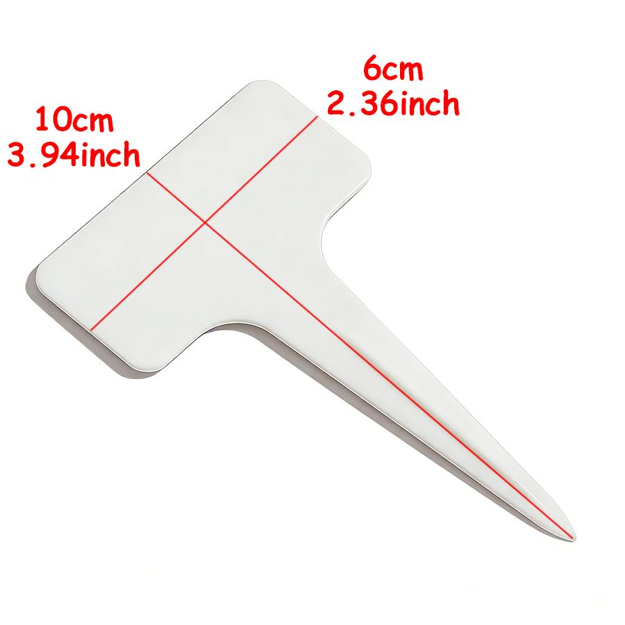 20pcs 10cm White Potted Flower Pot Label T-shaped Plant Label Plant Identification Memo Label Horticultural Planting Accessories