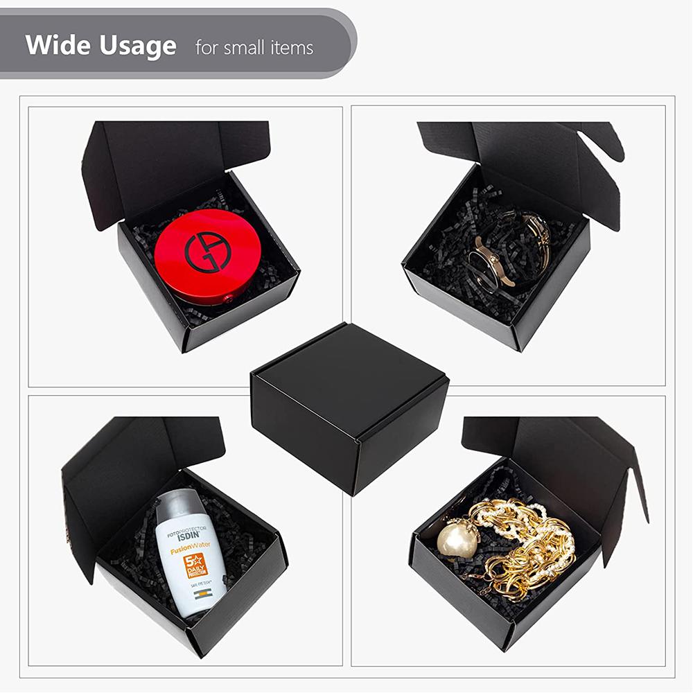 Black Shipping Box Cardboard Corrugated Mailer Boxes for Small Business Shipping Packaging Craft Gifts Giving Products 2024
