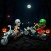 Halloween Skeleton Knight Decorative Ornaments, High-end and Niche Garden Resin Statue Handicrafts