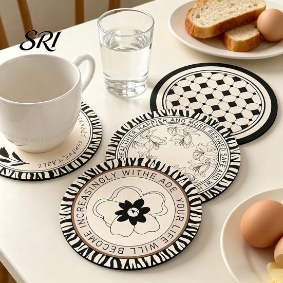 Hitzebeständige Untersetzer Retro Diatomeenerde Untersetzer Hitzebeständige Tischsets Schnelltrocknende Saugfähige Matten für Tassen Becher Schüsseln mit Zebra-Muster Rutschfest Wiederverwendbar