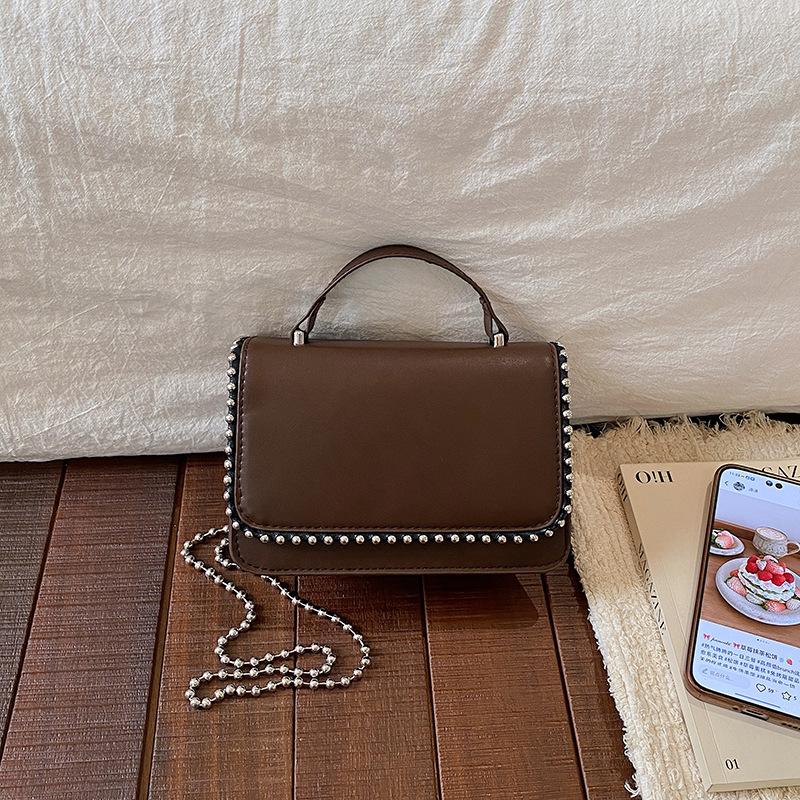 Korean Style Fashion Simple Personalized Women Chain Crossbody Small Square Soft Bag