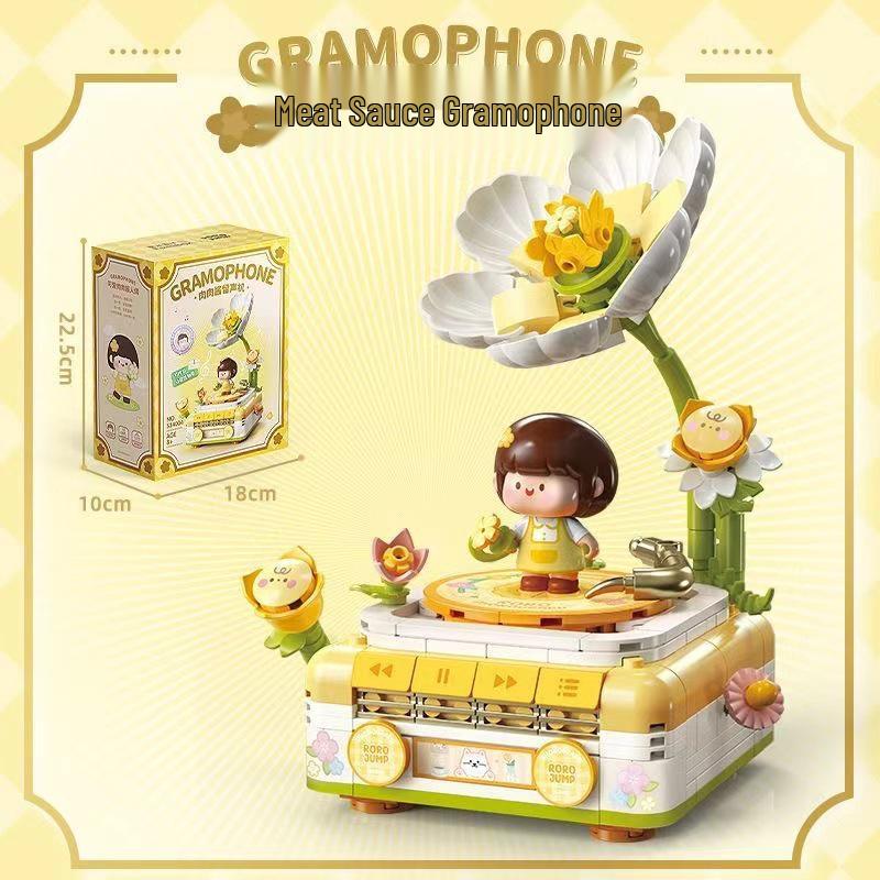 

Fermi S34004 Meat Sauce Gramophone Toy: Creative Lego-Compatible Desktop Ornament Gift