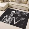 Skeleton Welcome Doormat, Machine Washable Indoor Rug, Non-Slip for Laundry Room, Kitchen, Living Room & Bedroom Entry Decor