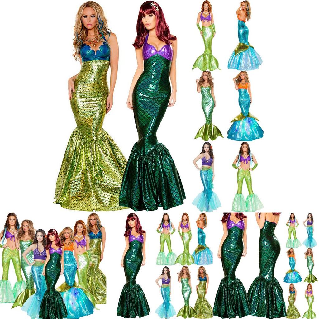 Captivating Floor Length Women Mermaid Costume Cosplay For Halloween And Parties