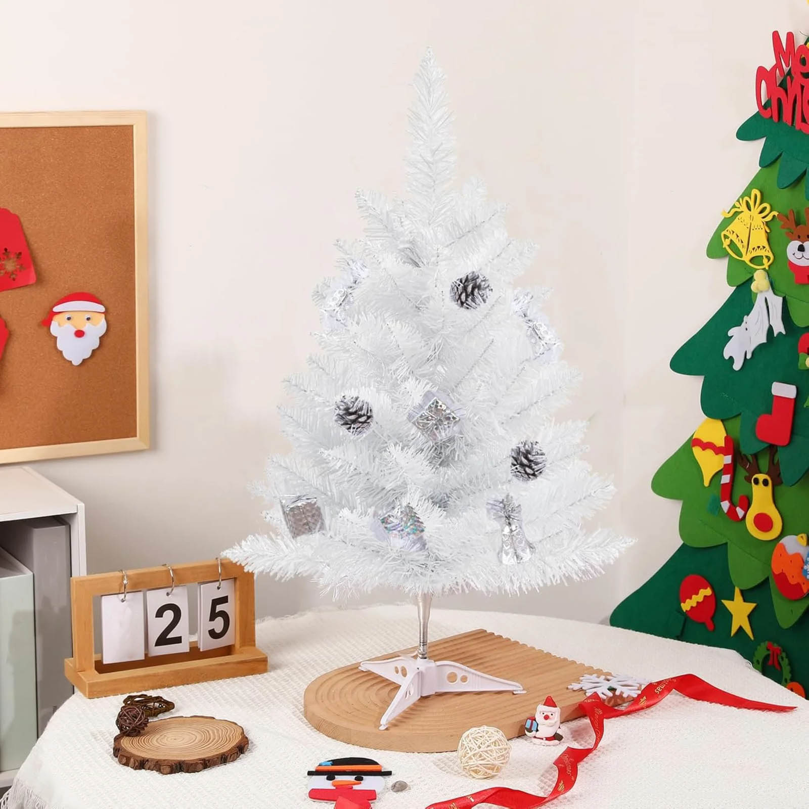 

60cm Artificial High-Density Tree For Christmas Decorations One Size білий
