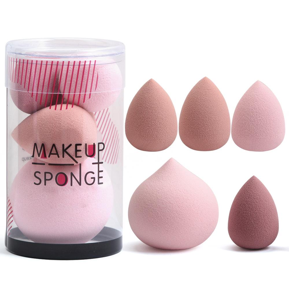 

Набор из 5 мини-спонжей Beauty Blender Sponge Set – дорожные спонжи для макияжа с тональной основой и пудрой, безлатексное яйцо для смешивания с местом для хранения розовый