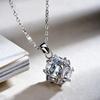 925 Sterling Silver Necklace Cubic Zirconia Pendant Square Love Charm Women Jewelry Gift for Her