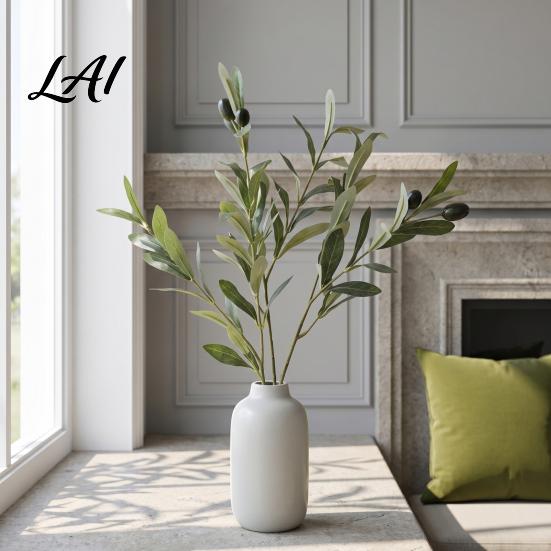 Elegantes Heimornament Äste Künstliche Oliven für Vase Künstliche Baumäste DIY Fake Dekorative Blätter Veranstaltungsdekorationen Pflanzen Realistisches Grün