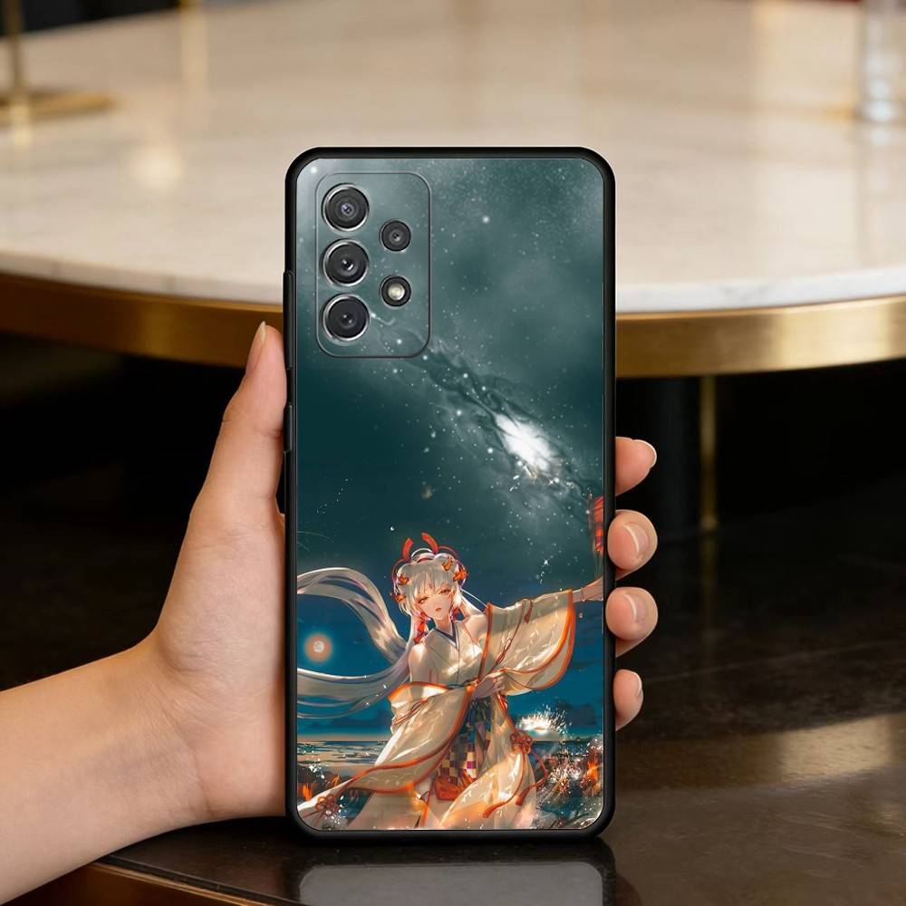 Cool O-Onmyoji Game Soft Silicone Black Cover Phone Case For Samsung Galaxy A73,A72,A71,A70,A53,A52,A51
