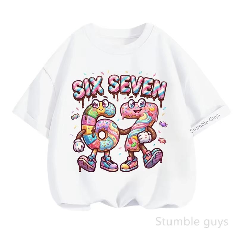 Kids Candy Donut SIX SEVEN Number 67 Graphic TShirt Soft Cotton Wear for Boys Girlsdf0086 100