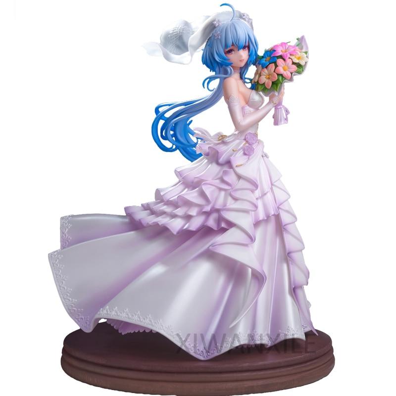 25cm Genshin Impact Anime Figure Ganyu Wedding Dress Action Figure Keqing /Paimon /Klee /Hu Tao Figure Collection Model Doll Toys