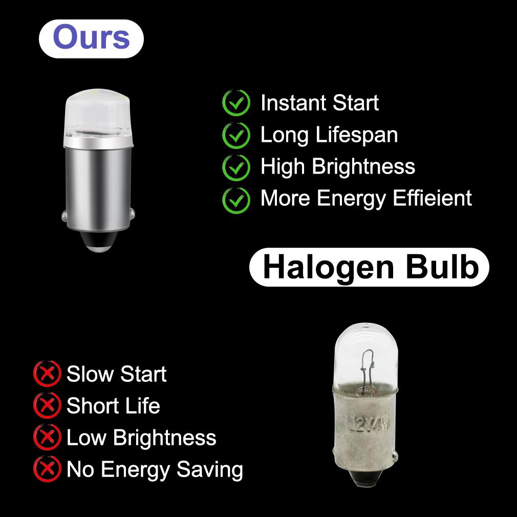 10/4/2/1Pcs BA9S LED T4W H6W Led Bulb Canbus Car Interior Light Auto Wedge Marker Dome Lamp Reading Door Light 6000K 12V