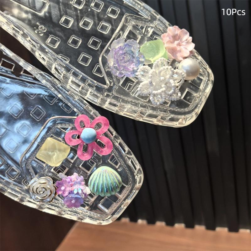 1Set Korean   Shoe Advanced Handmade Beaded Flower Pearl Bow Sequin Diy Detachable Shoes Decorations Accessories