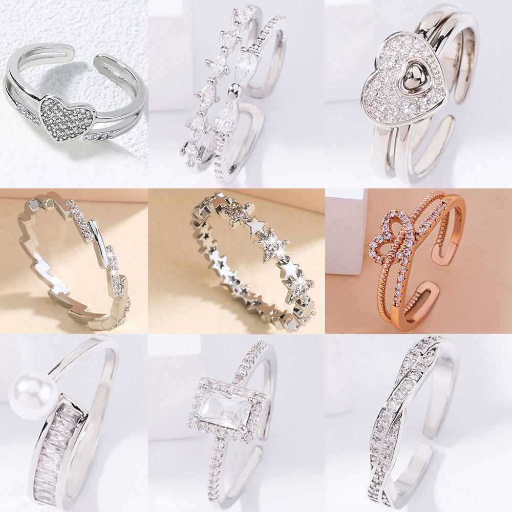Adjustable Heart-Shaped Double-Layer Index Finger Ring - Cool European & American Style Jewelry