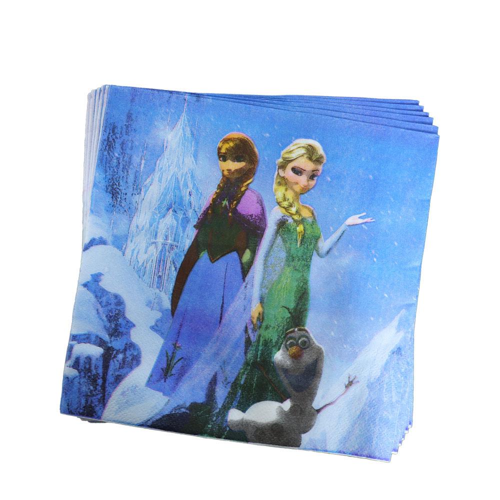 Frozen Birthday Party Supplies Disposable Cutlery Paper Plates Paper Cups Tissue Girls Birthday Party Decorations