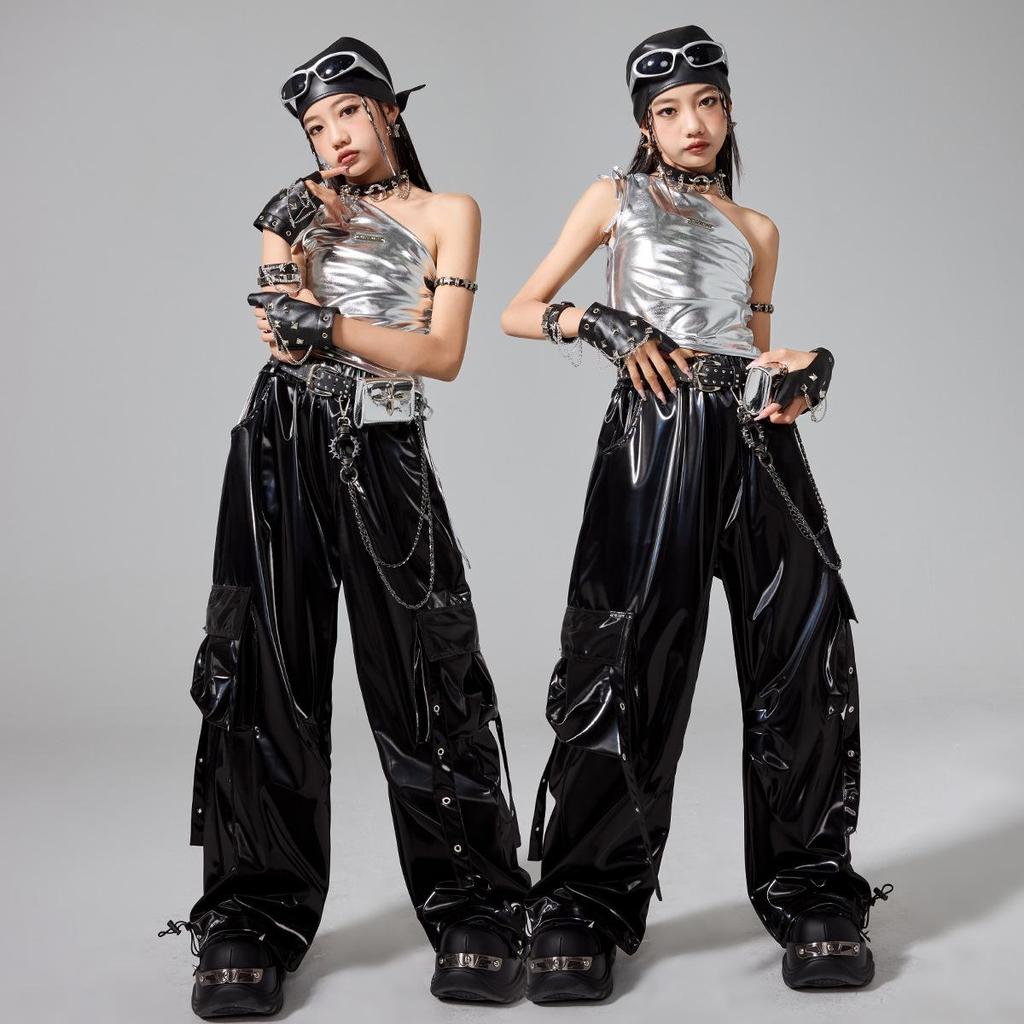 Girls' Trendy Street Dance Outfit - Jazz & Hip Hop Performance Set