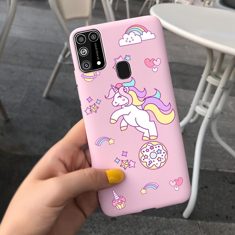 Silikonový kryt Pro Samsung M31 M 31 Obal Čerstvá květina Pírko Nárazuvzdorný kryt telefonu Pro Samsung Galaxy M31s M31 s M315 M317 Etui