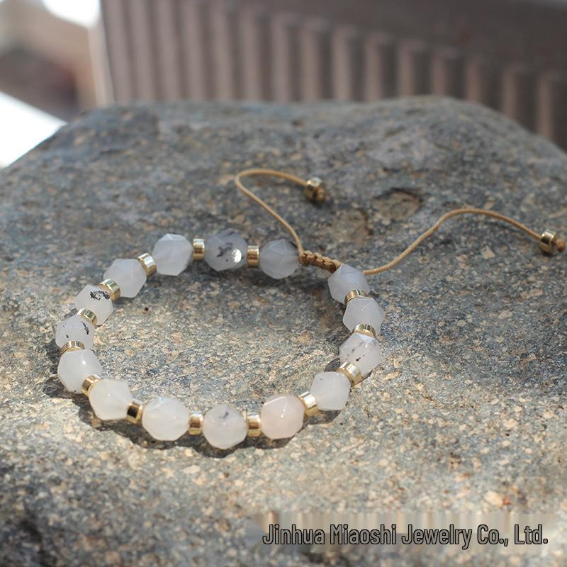 Bohemian Woven Rhombus Cut Tiger's Eye Crystal Bracelet