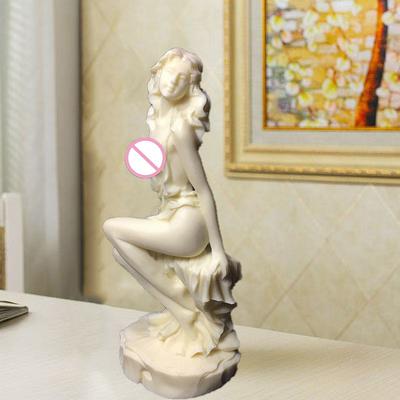 Goddess Characters Decorative Statue- Sexy Nude Art Figurine White Home Room Office Decoration Accessories 15CM / 5.89 In