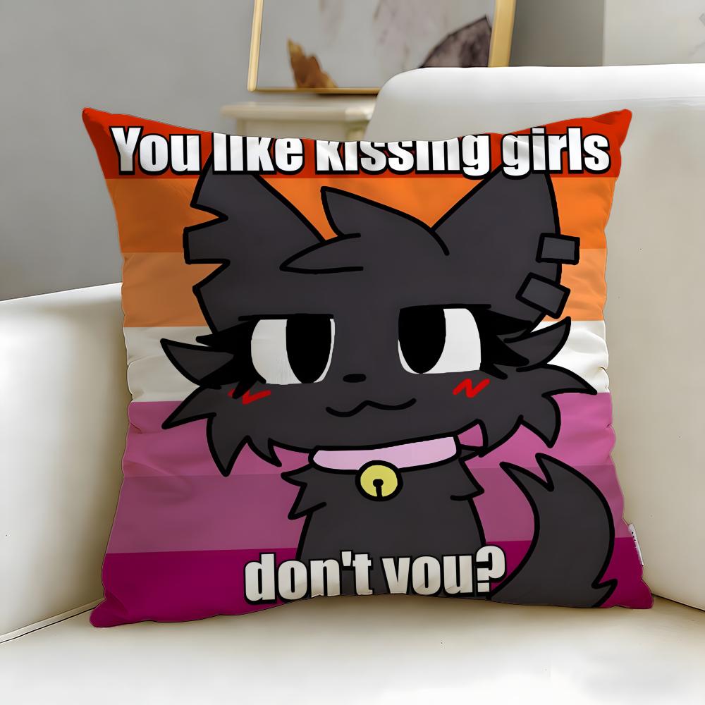 cartoon character Boykisser Silly Cushion Cover Soft & Easy-Wash Pillow Case – Versatile for Couch, Bed, Travel and Office