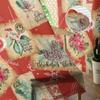 Christmas Retro Envelope Stamp Bedroom Transparent Sheer Curtains Holiday Decoration Window Voile Tulle Curtain