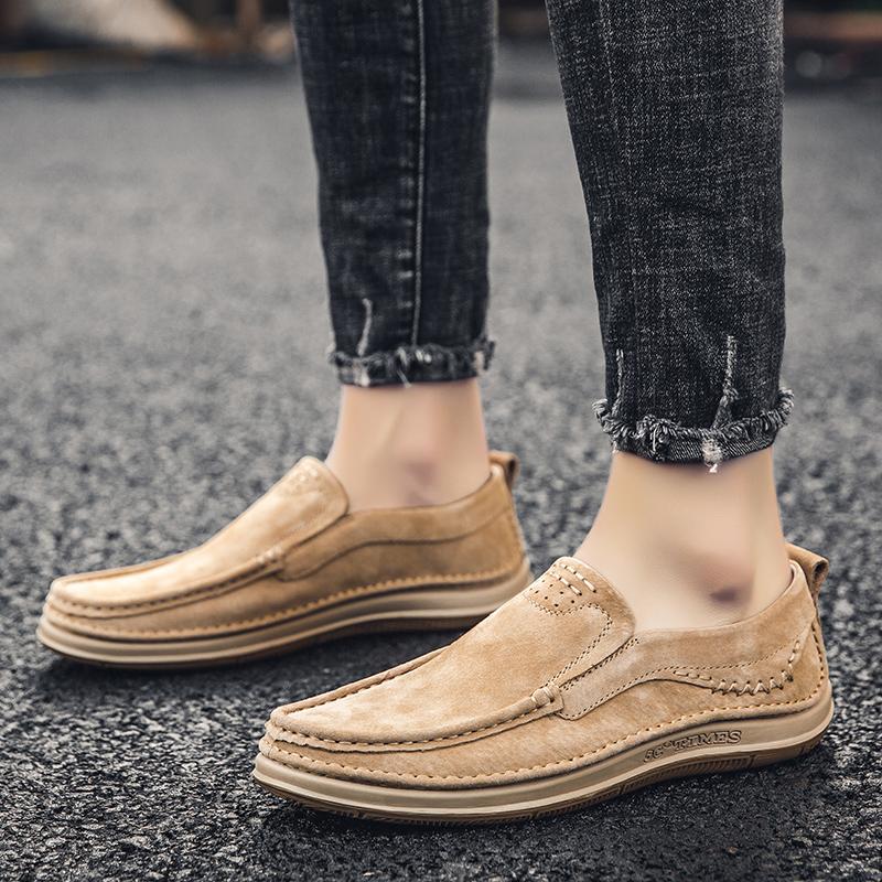 Fashioncow Suede Leather Men Shoes Outdoor Fashion Casual Summer Designer Loafers Men Moccasins Breathable Italian Men Driving Shoes