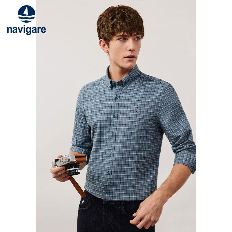 Navigare Men s Plaid Long-Sleeve Thermal Casual Shirt M/39