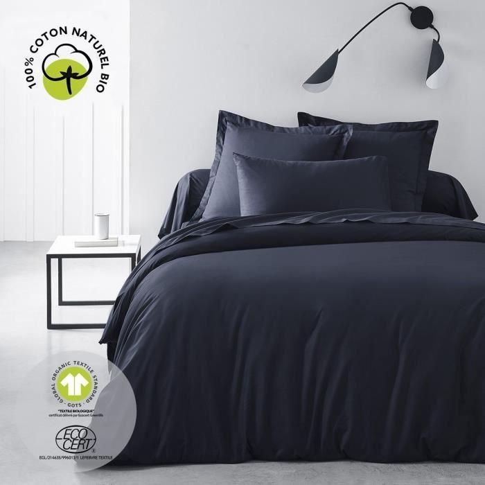 Drap housse - TODAY - 160 x 200 cm + 30 cm - Coton - Organic Navy