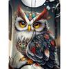 XL-7XL Plus Size Women's Casual Owl 3D Print Loose Round Neck Short Sleeved T-shirt Top