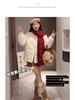 Women's A-line Plaid Retro Red Short Skirt - Autumn/Winter Petite Wool, Hip-hugging