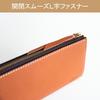 Artigianoworks Long Wallet for Men and Women, Round Zipper, Cowhide Leather, Himeji Leather, Made by YKK, Large Capacity, Card Storage, Red, Aw-05ns