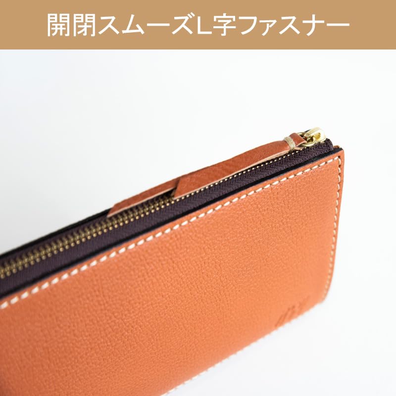 Artigianoworks Long Wallet for Men and Women, Round Zipper, Cowhide Leather, Himeji Leather, Made by YKK, Large Capacity, Card Storage, Red, Aw-05ns