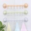 Adjustable Suction Cup Towel Rack Storage Box 6 Hooks Bathroom Kitchen Cabinet Wall Door Shelf Suction Cup Hanger