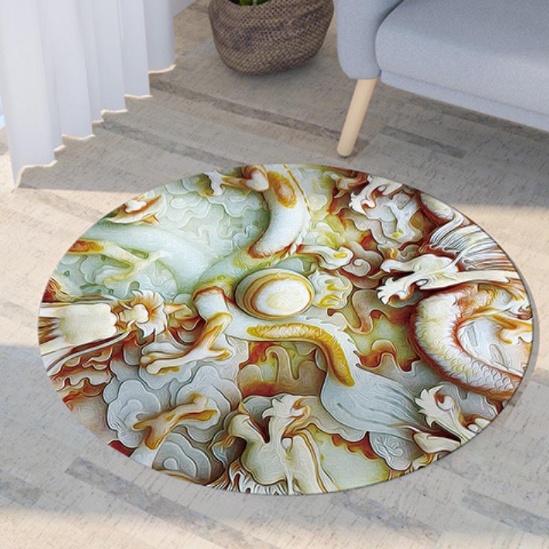 Round Carpet for Bedroom Rugs Living Room Decoration Home Room Decor Computer Table Chair Floor Mat Hallway Entrance Doormat