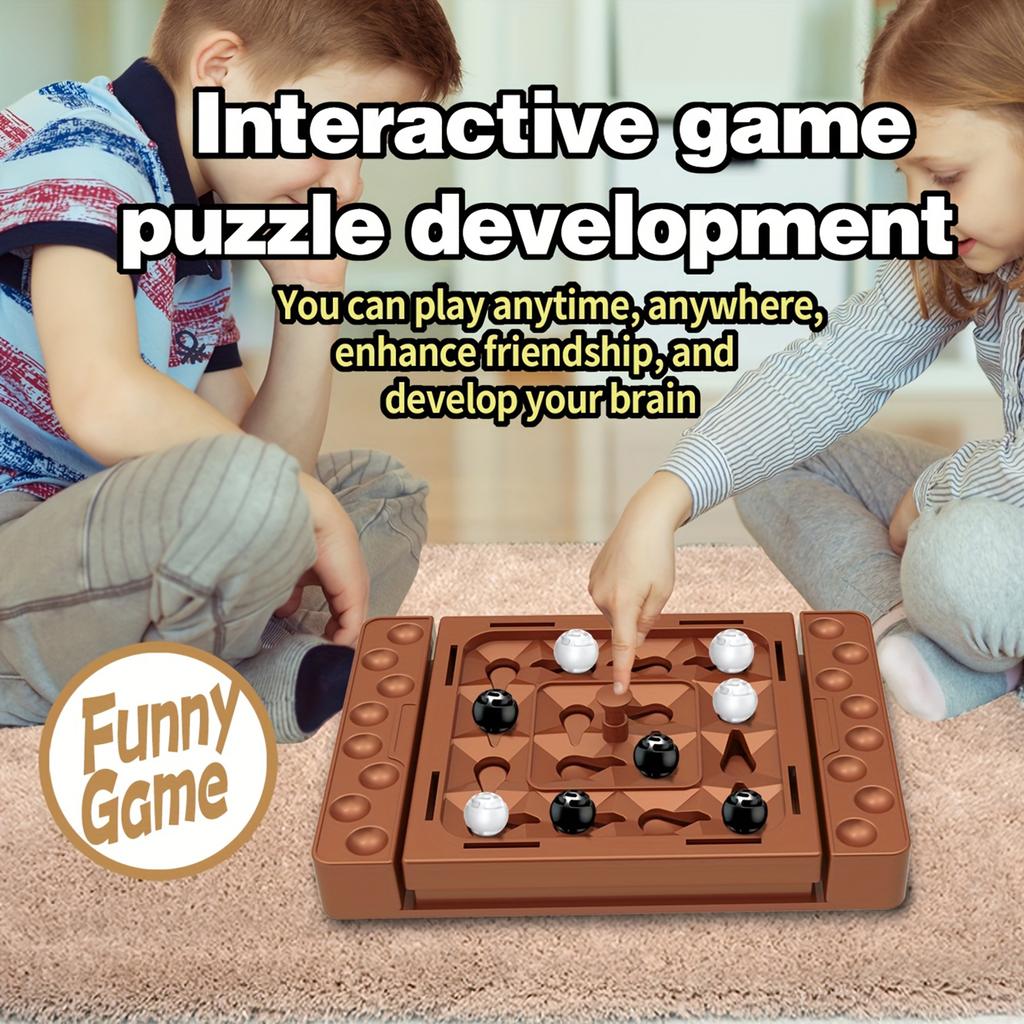 Children's Track Chess Game,Chess Piece Connection Thinking Training, Parent Child Mutual Educational Toy