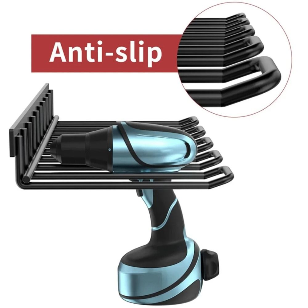 Heavy Duty Power Tool Rack Wall Mounted Power Storage Shelf Premium Electric Drill Holder Garage