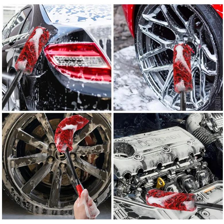 Car Wheel Universal Plush Soft Alloy Wheel Cleaning Brush Detail Brush For Car Motorcycle Maintenance Cleaning Tools