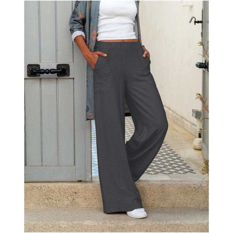 Fashion Women's Loose Pants Casual Ladies Trousers Drape Wide Leg Pants