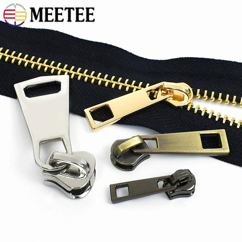 Meetee 5/10Pcs 3# 5# 8# Metal Zipper Puller Sewing Zippers Slider for Clothes Bag Pocket Zips Repair DIY Hardware Accessories