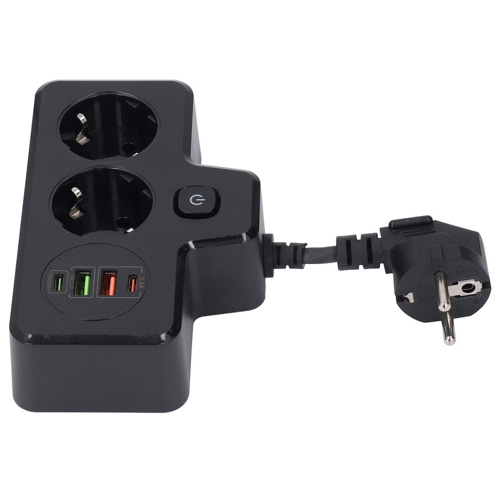 Flat Outlet Extender USB C 2 Prong Short Extension Cord Power Strip Desk Charger 3250W QC3.0 PD20W D