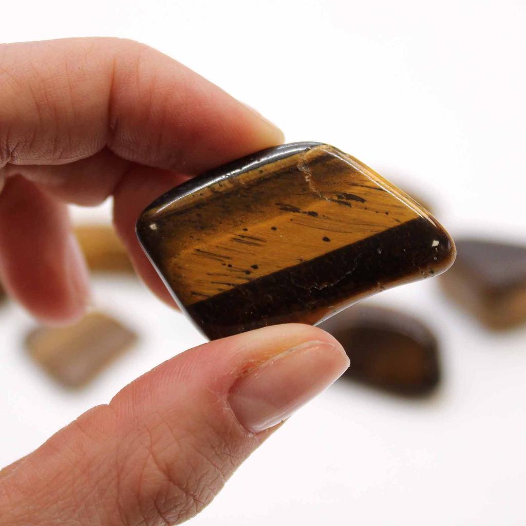 Tiger Eye Tumbled Stones Gold 24 Pieces