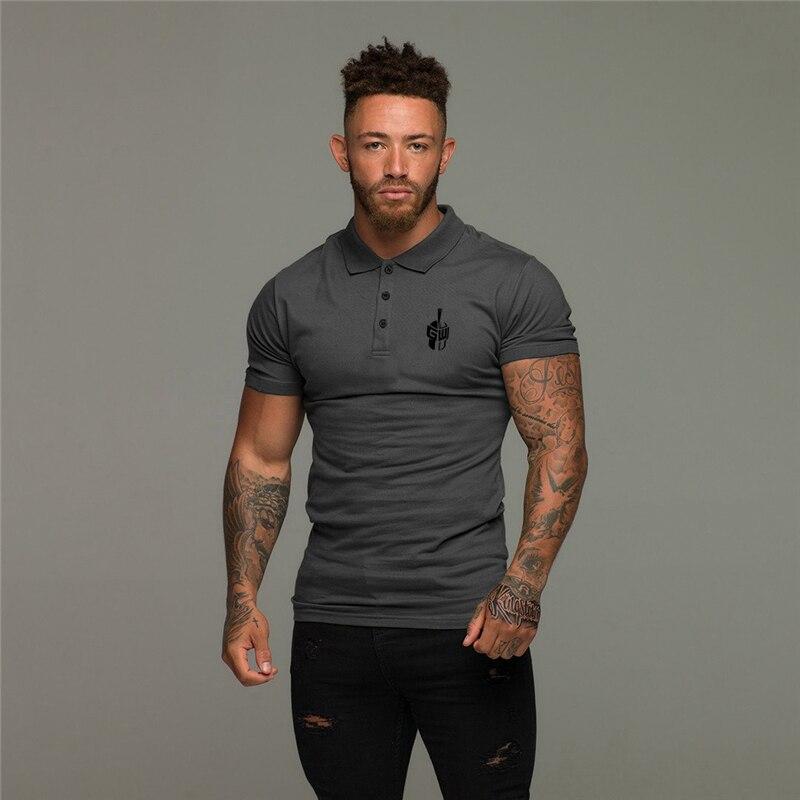 Muscleguys Summer Short Sleeved T-shirt Trend Lapel POLO Shirt Simple and Versatile with Half Sleeve