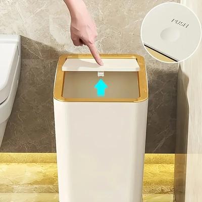 Poubelle Nordique 9,5L avec Couvercle One-Touch Poubelle Déodorante Imperméable Cuisine Salon Petite Corbeille à Papier