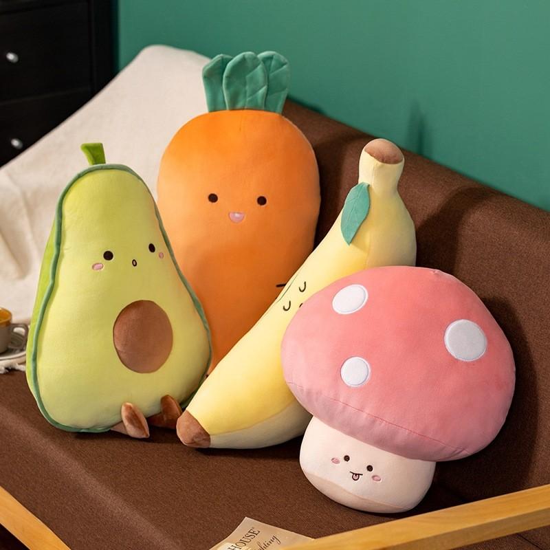Adorable Carrot Veggie Plush Toys Cartoon Mushroom Avocado Banana Girls Gift Kid