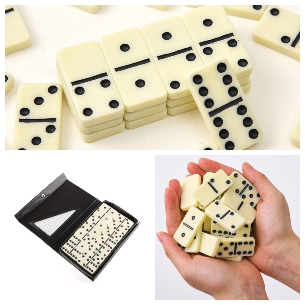 Fun 18 PCS Double Six Domino Set Double Six Leisure Entertainment Domino Toy Children Gift Table Game Travel
