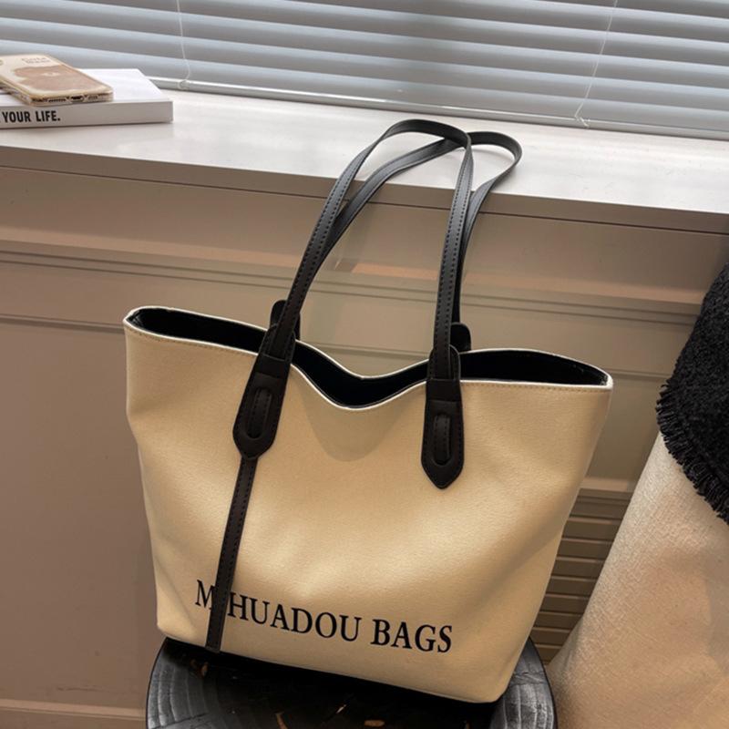 Tote Bag New Canvas Women's Bag Autumn and Winter Large Capacity High-end Shoulder Bag Commuter Bag