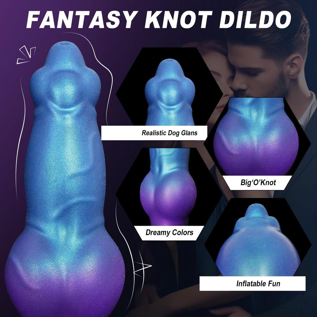 Silicone Inflatable Dog Penis Dildo Anal Plug